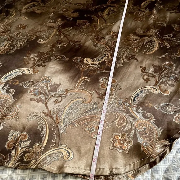 Vintage Gold 60s 70s silky Paisley Kaftan Mini butterfly Dress Angel Sleeves - Picture 11 of 16